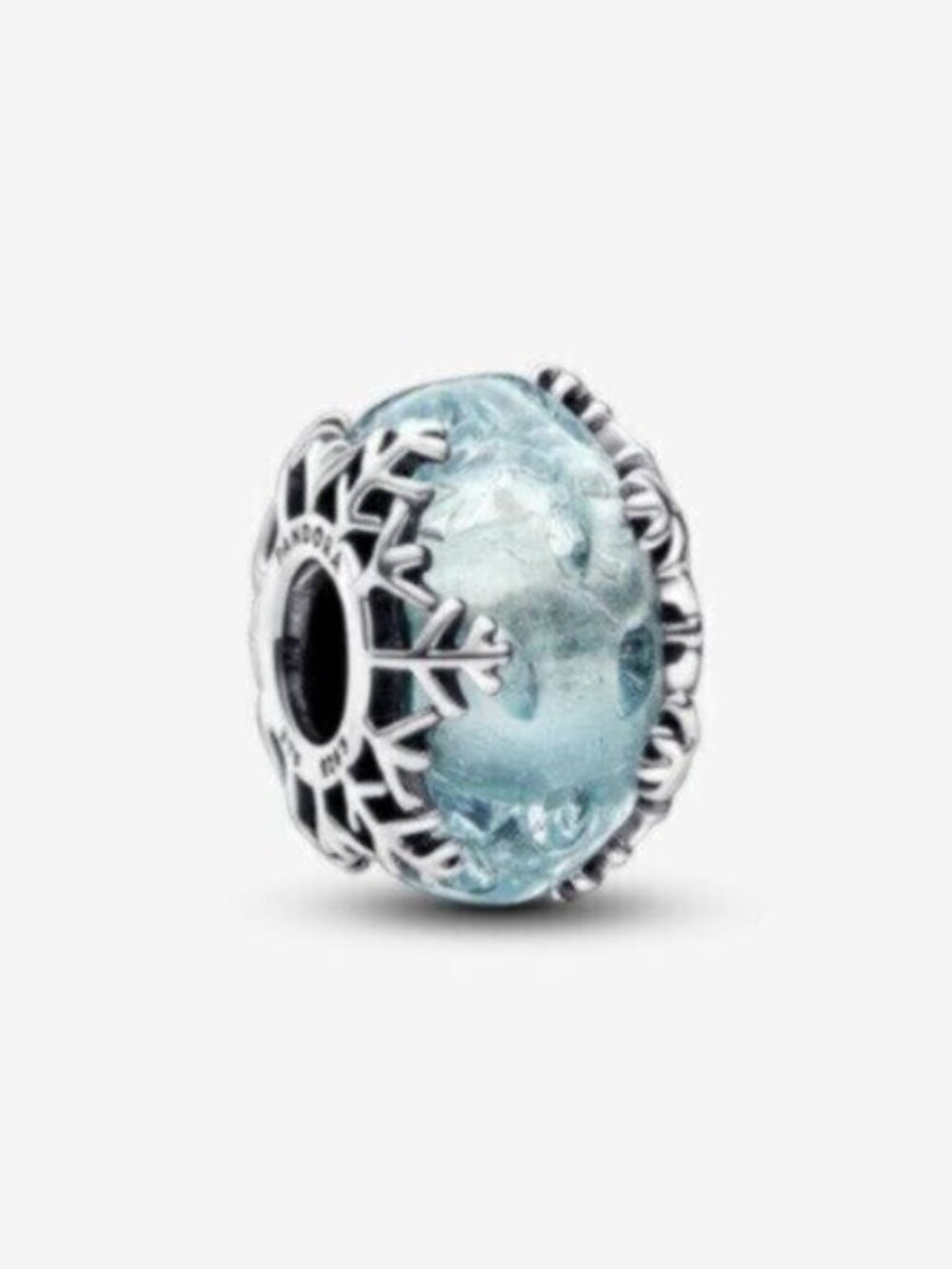 Pandora Light Blue Murano Glass Snowflake Charm
